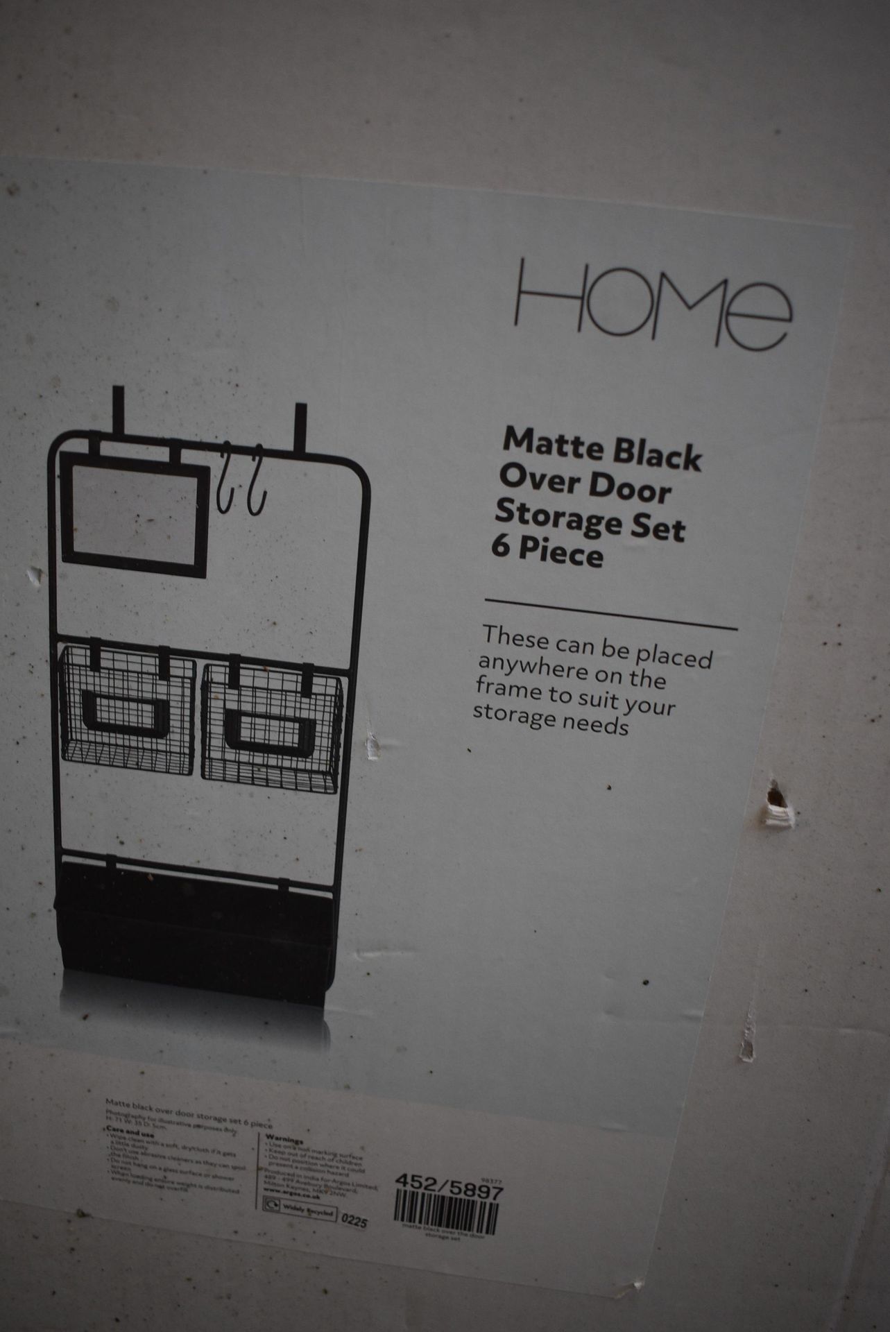 Matt Black Over Door Storage Set