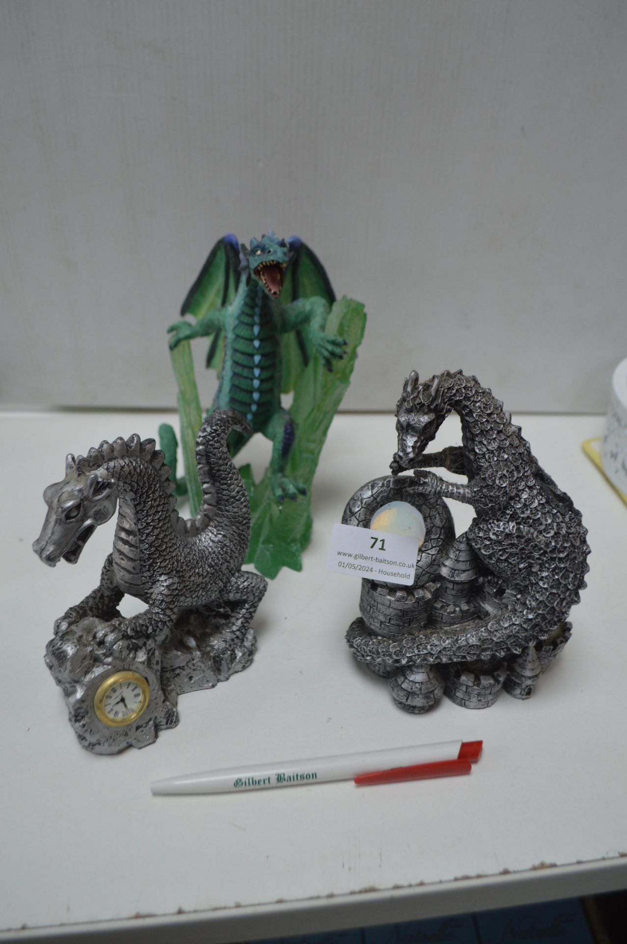 Three Dragon Figures - Image 2 of 2