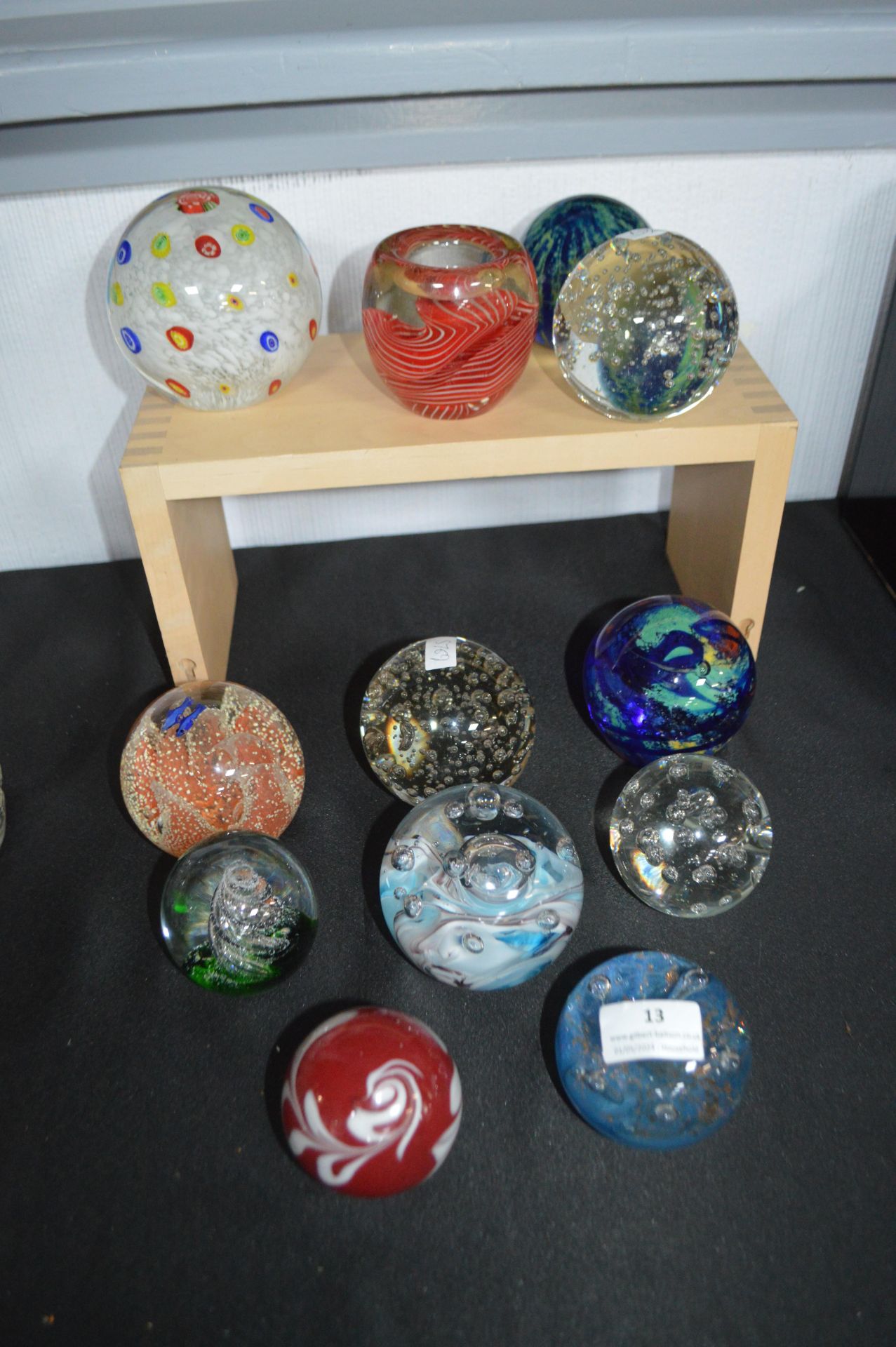 Twelve Glass Paperweights Including Caithness etc.