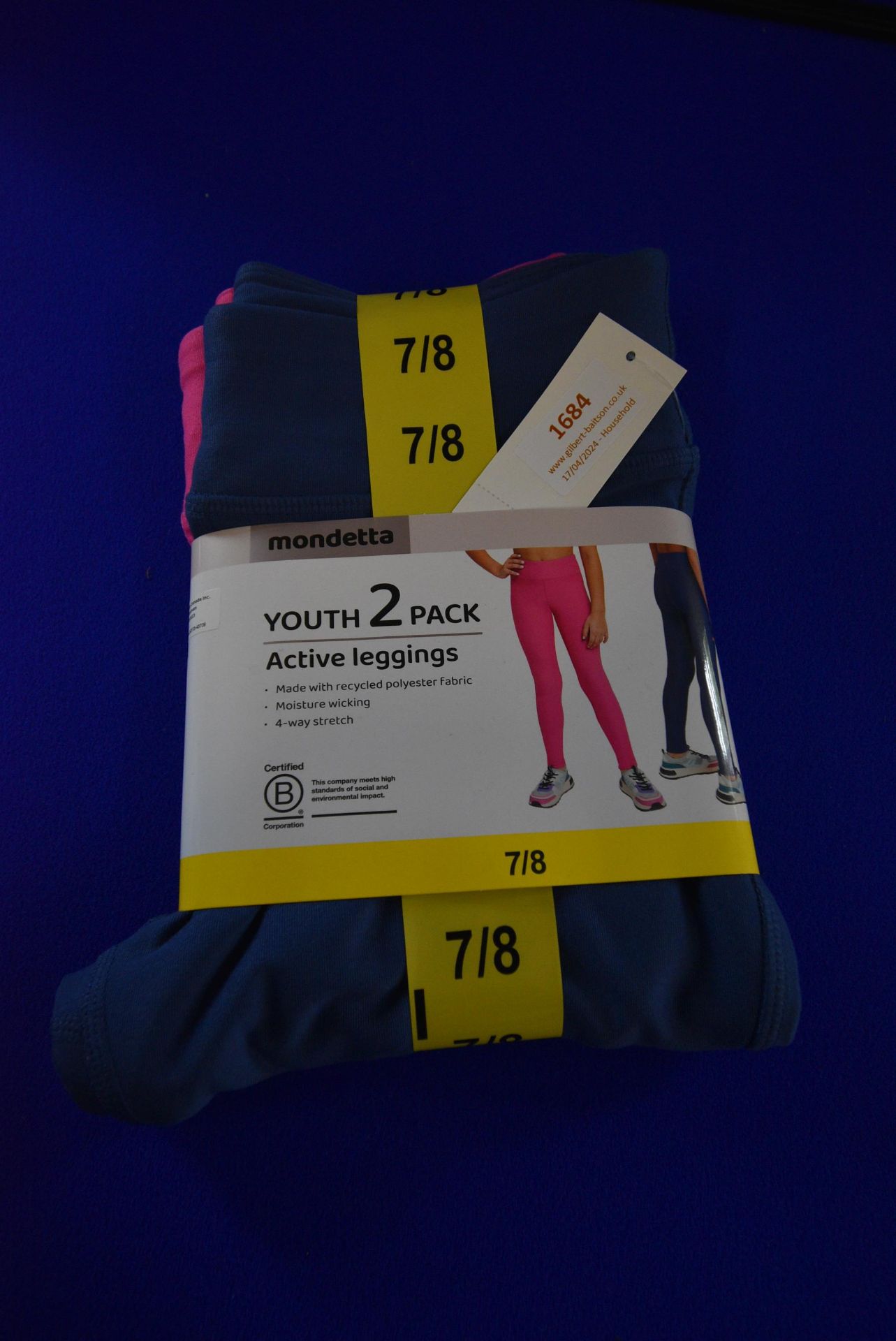 Mondetta Youth 2pk Active Leggings Size: 7-8 years