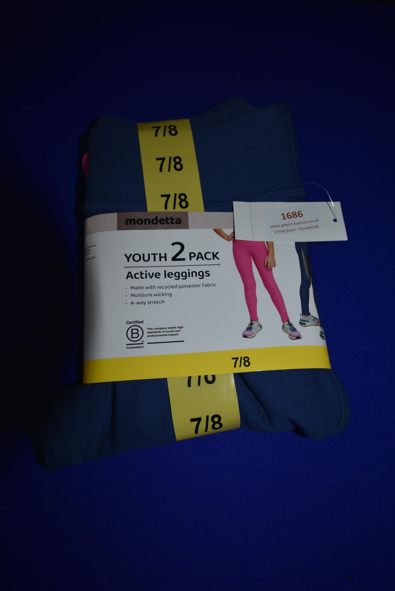 Mondetta Youth 2pk Active Leggings Size: 7-8 years