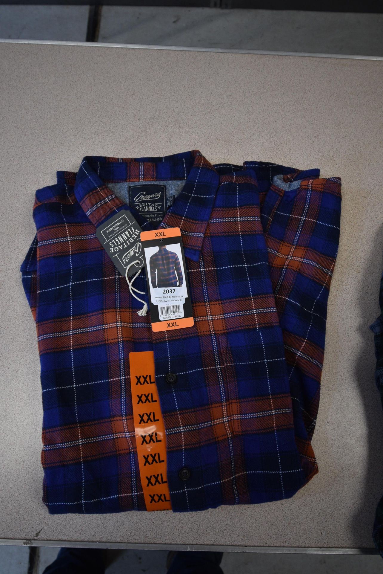 *Grayers Heritage Flannels Blue & Terracotta Check Shirt Size: XXL