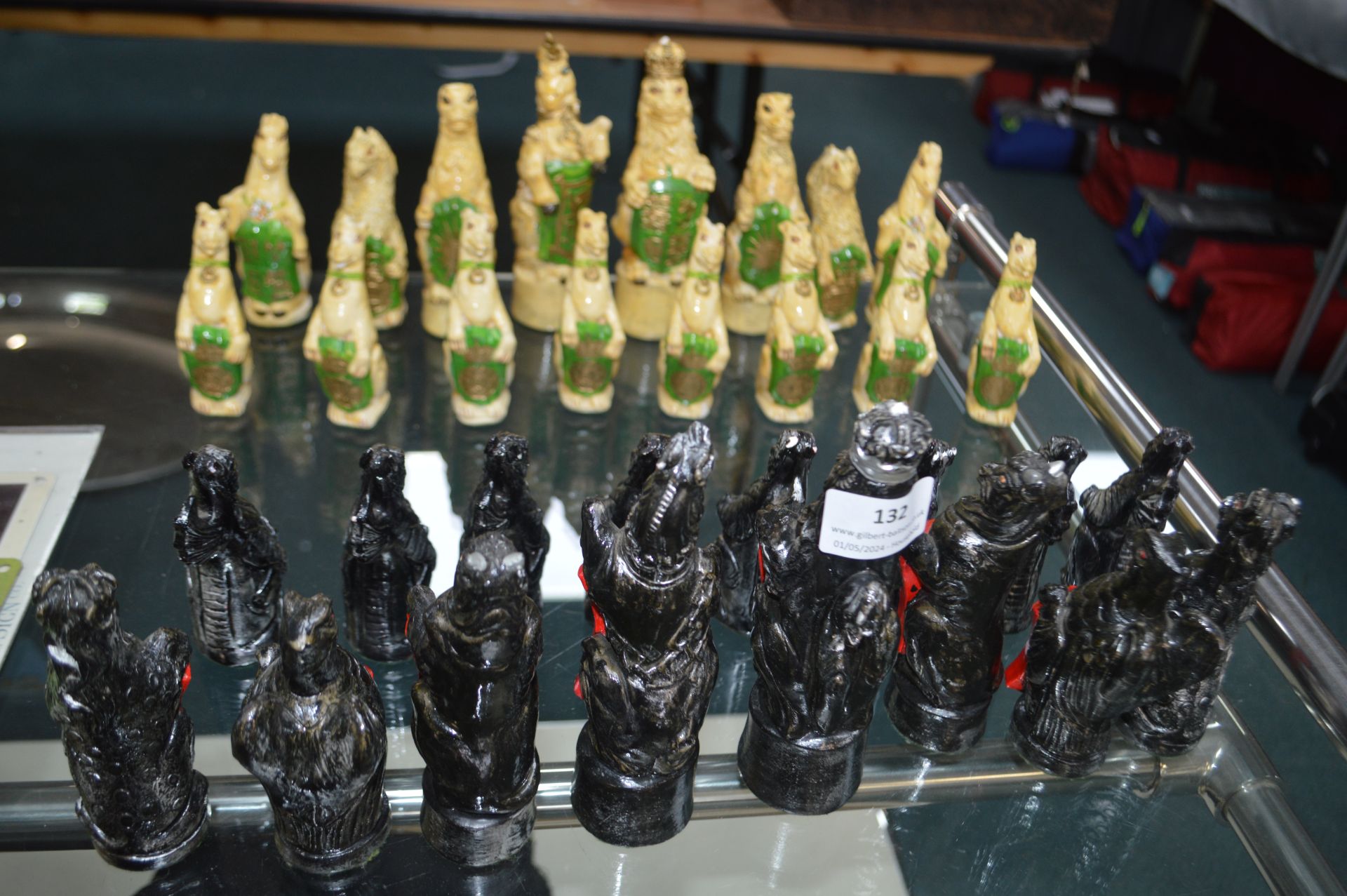 Royal Beasts Painted Chess Set