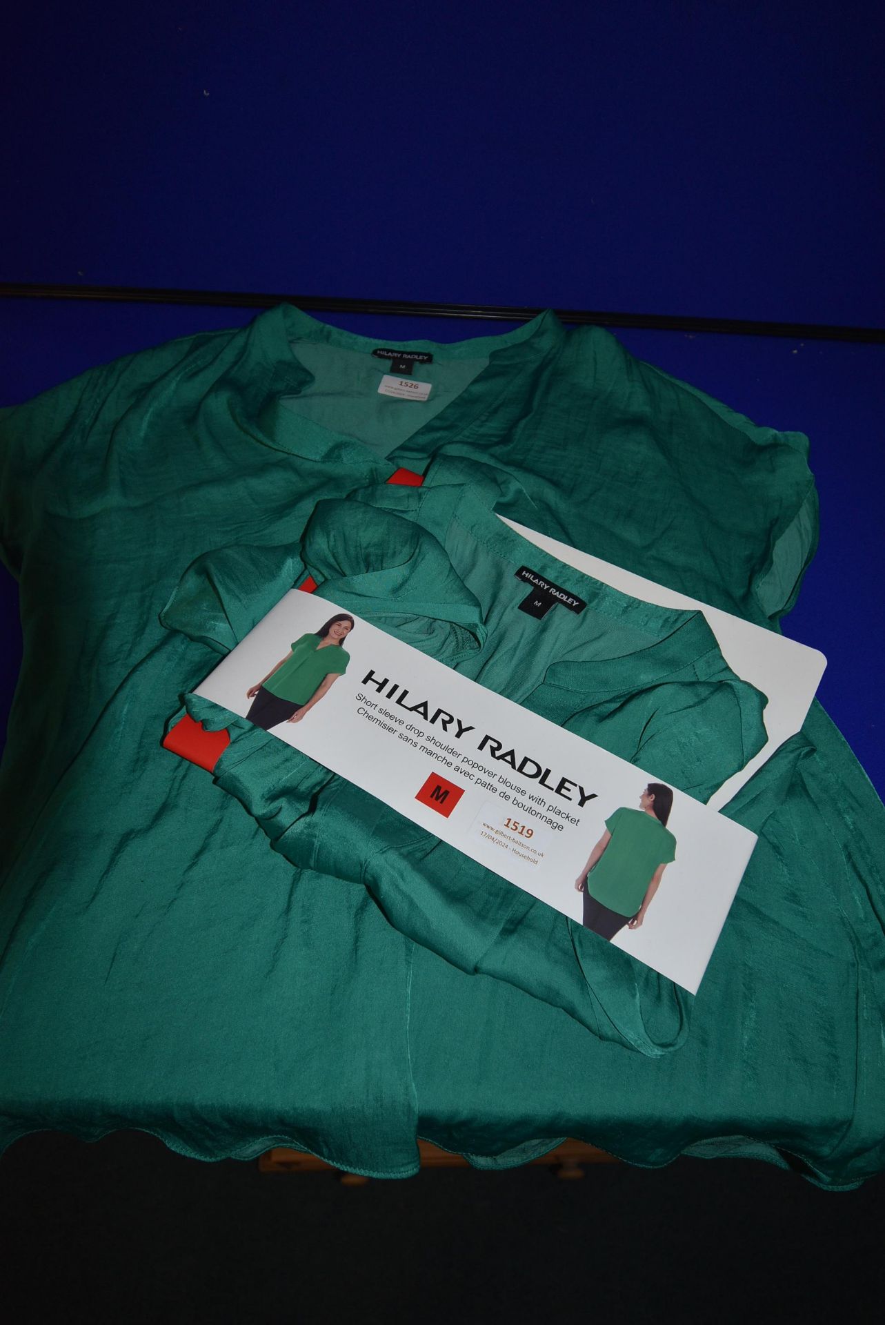 *Hilary Radley Short Sleeve Drop Shoulder Pop Over Bouse in Green