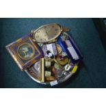 Tray of Decorative Items, Compacts, etc.