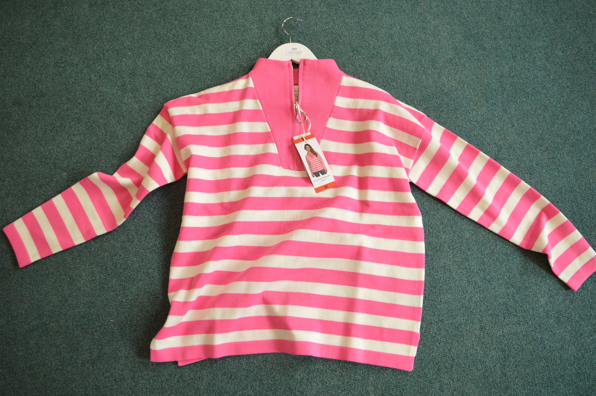 *Gianni Feraud Lady's Pink Striped Jumper Size: M