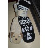 *Two Pairs of Jane & Bleecker Dog Design Slipper Socks