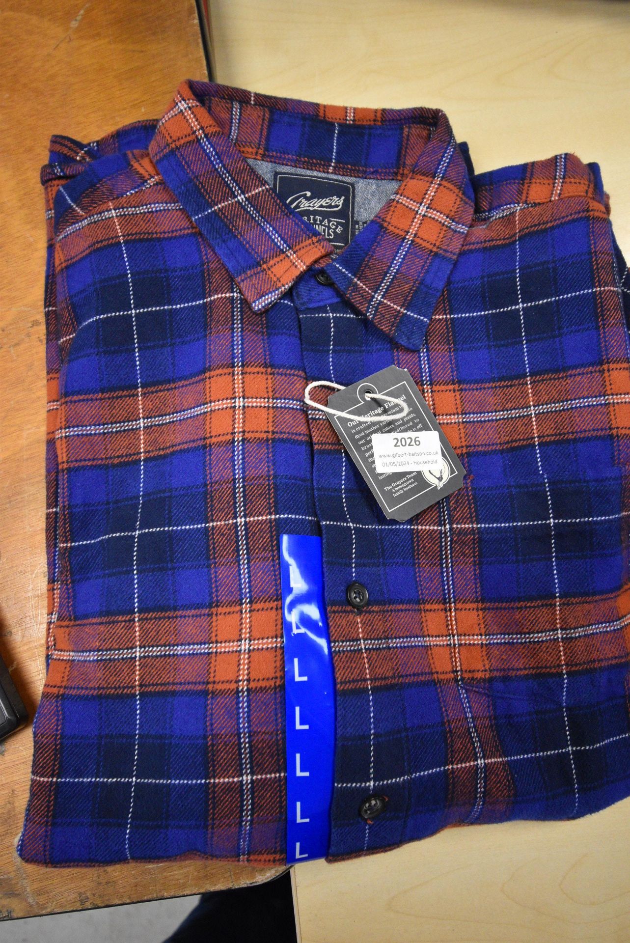 *Grayers Heritage Flannels Blue & Terracotta Check Shirt Size: L