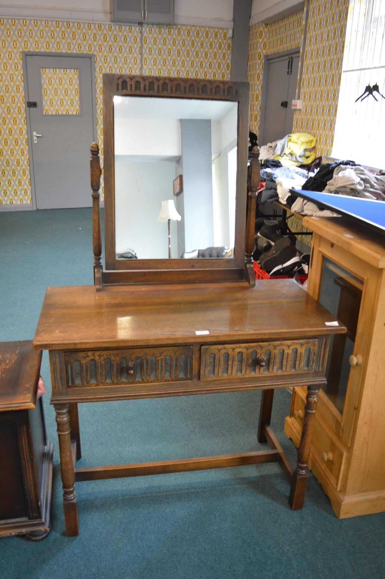 Old Charm Mirror backed Dressing Table