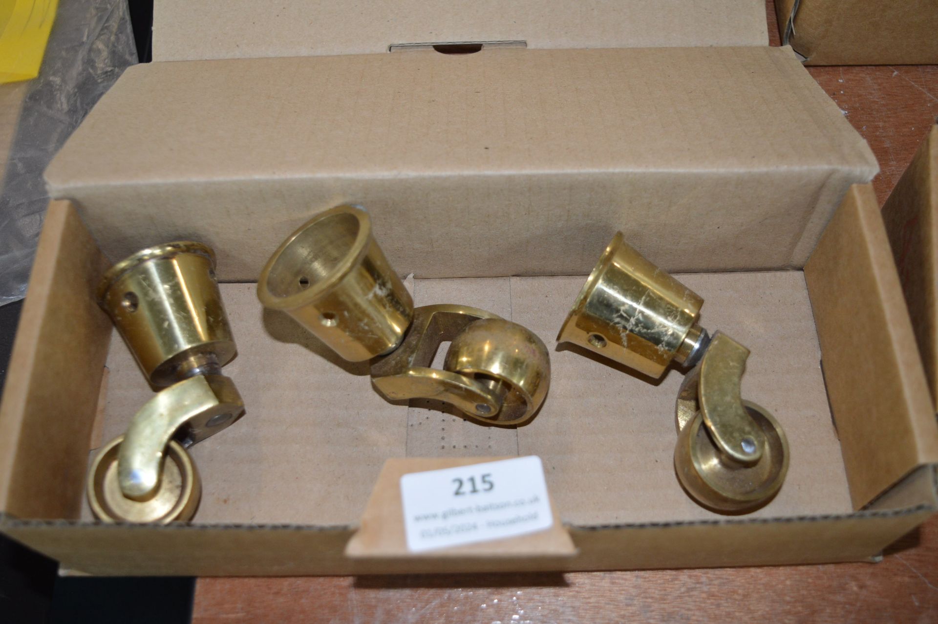 Three Brass Furniture Castors