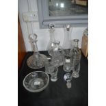 Cut Glass Decanters and Vases etc.