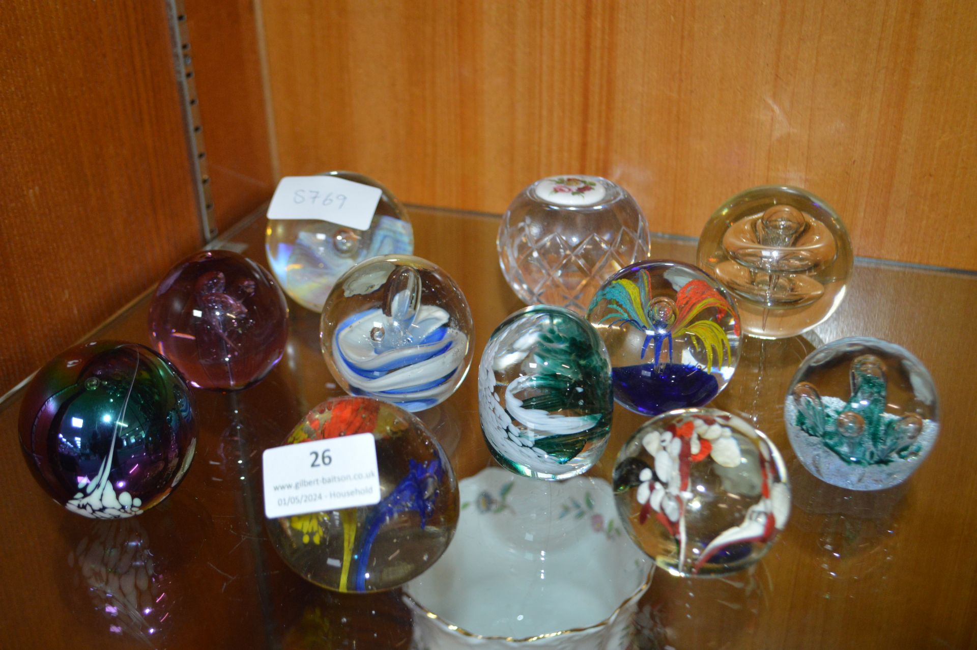 Eleven Glass Paperweights