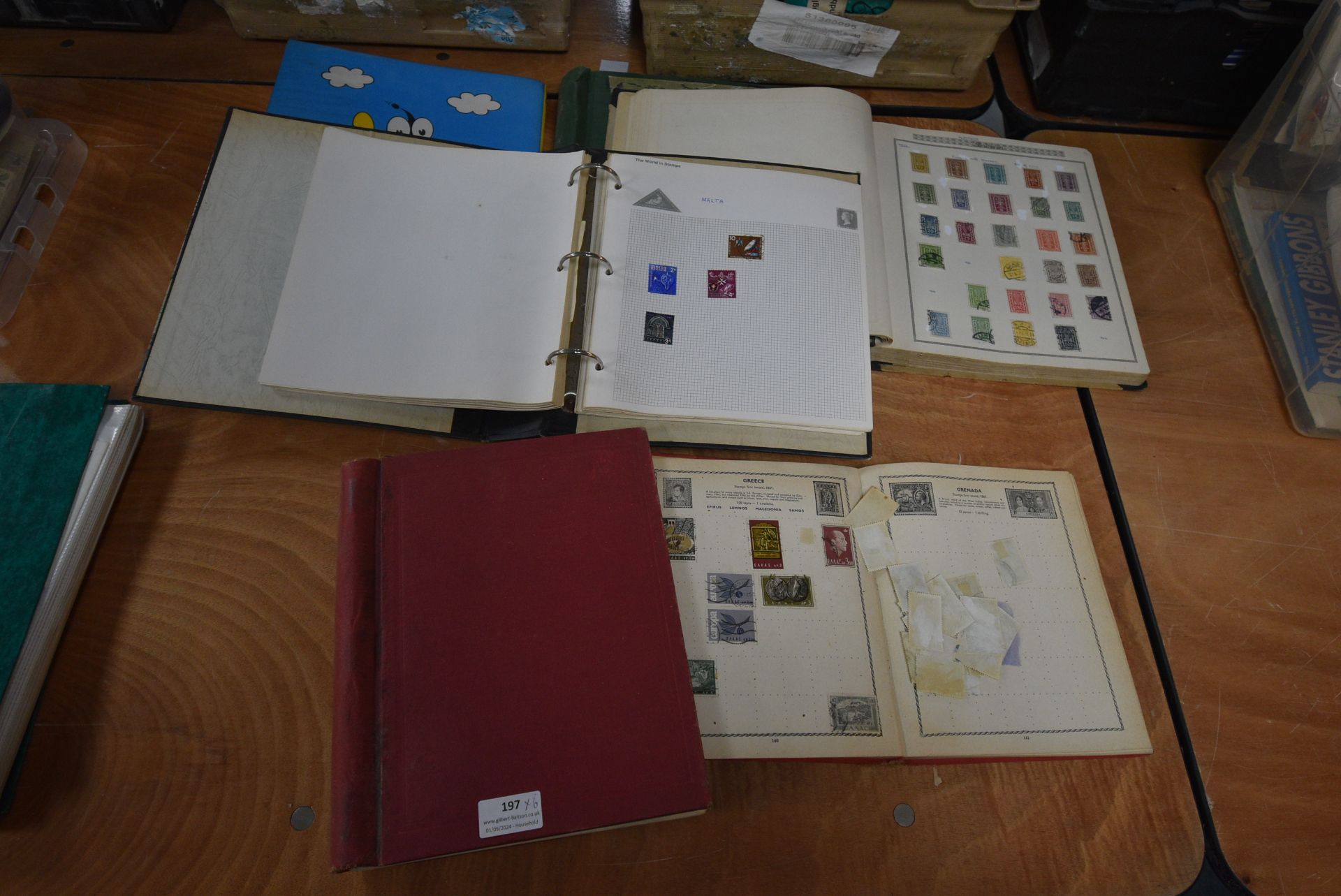 Six Assorted Stamp Albums
