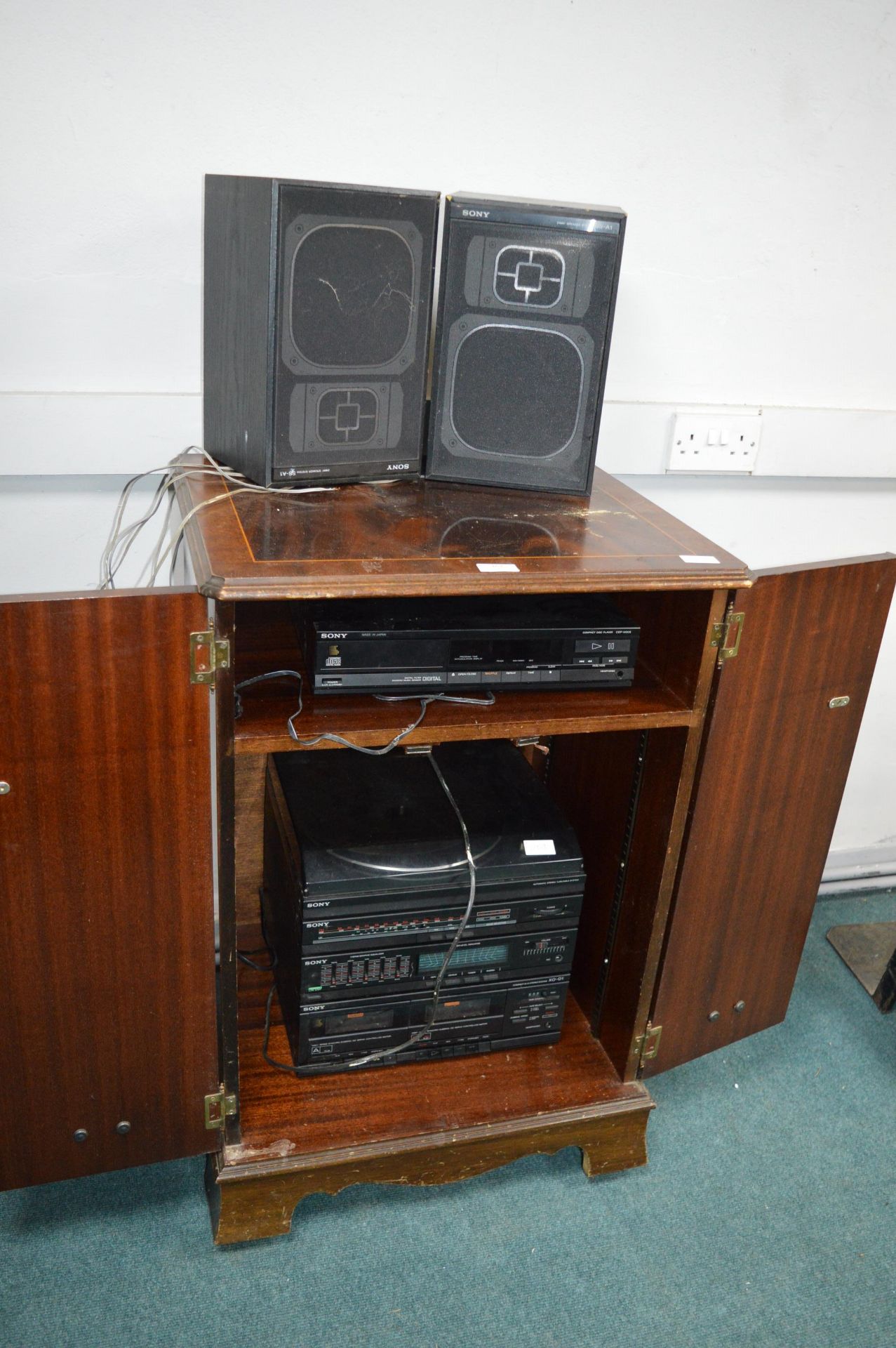 Cabinet Containing Sony Audio System