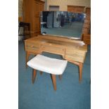 Mirror Backed Retro Dressing Table and Stool by AC