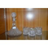 Italian Lead Crystal Decanter and Three Tumblers