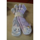 *Two Pairs of Jane & Bleecker Unicorns & Cats Design Slipper Socks