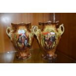 Pair of Period Vases with Working Horse Designs