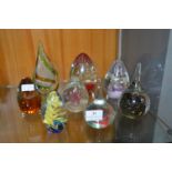 Eight Glass Paperweights Including Wedgwood etc.