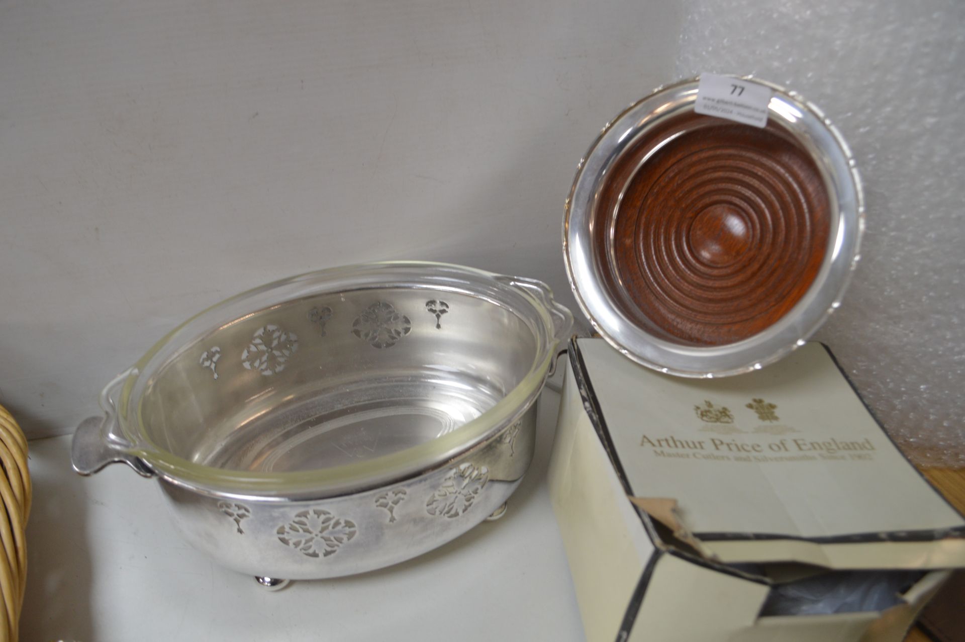 Maplin & Webb Serving Dish, and a Arthur Price Plated Coaster