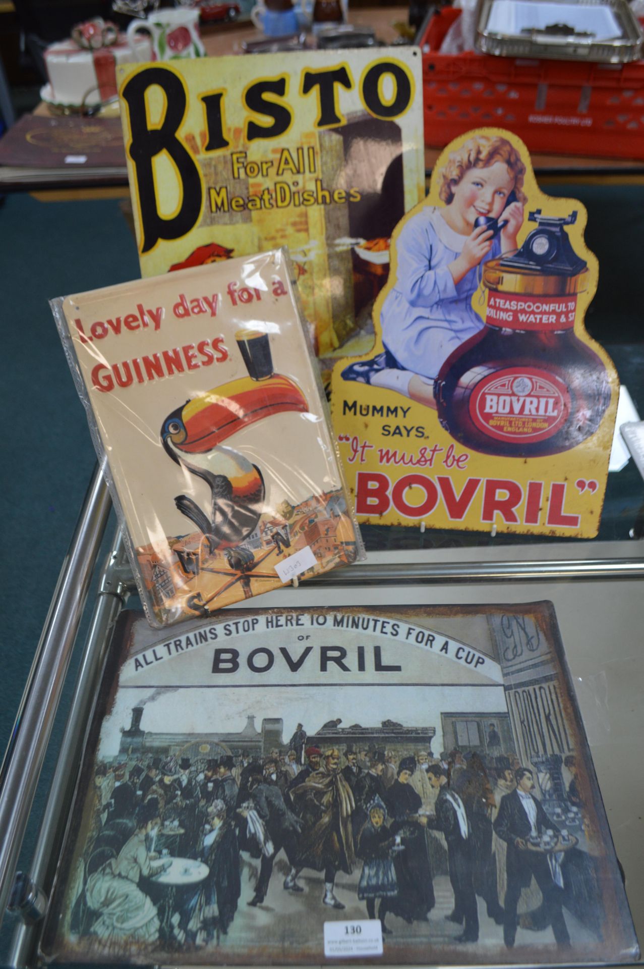 Four Reproduction Advertising Signs