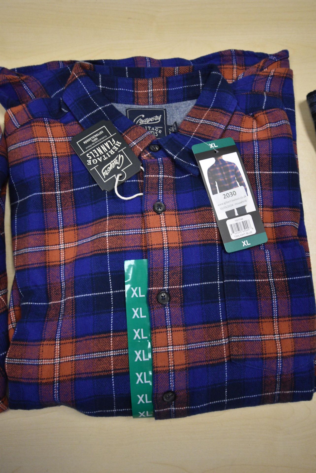 *Grayers Heritage Flannels Blue & Terracotta Check Shirt Size: XL
