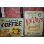 Two Antique Style Coffee & Hotdog Displays