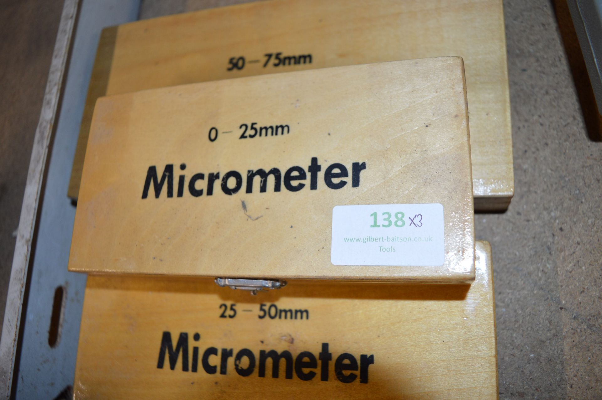 0-25mm, 25-50mm, and 50-75mm Micrometers - Image 2 of 2