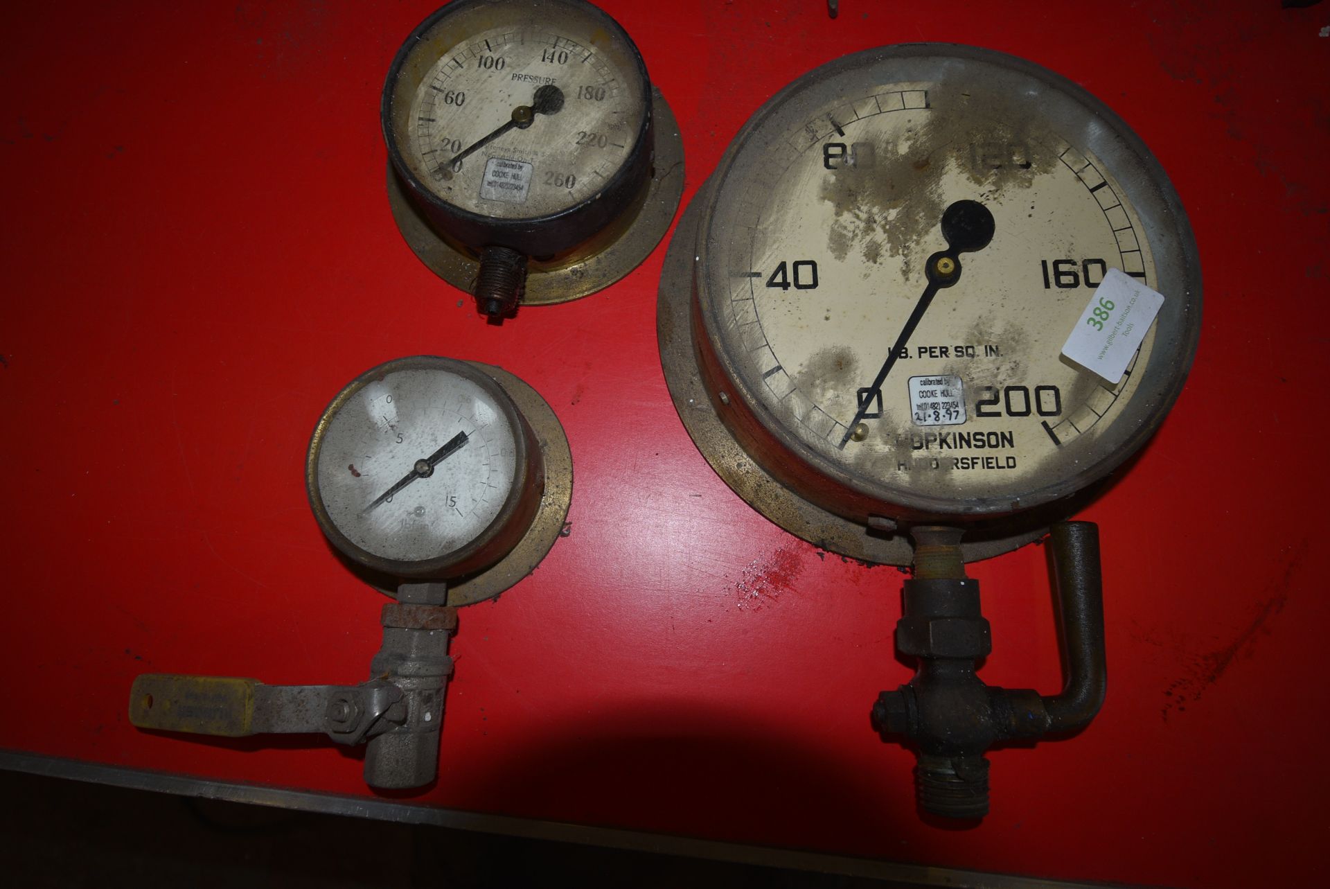 Three Vintage Pressure Gauges