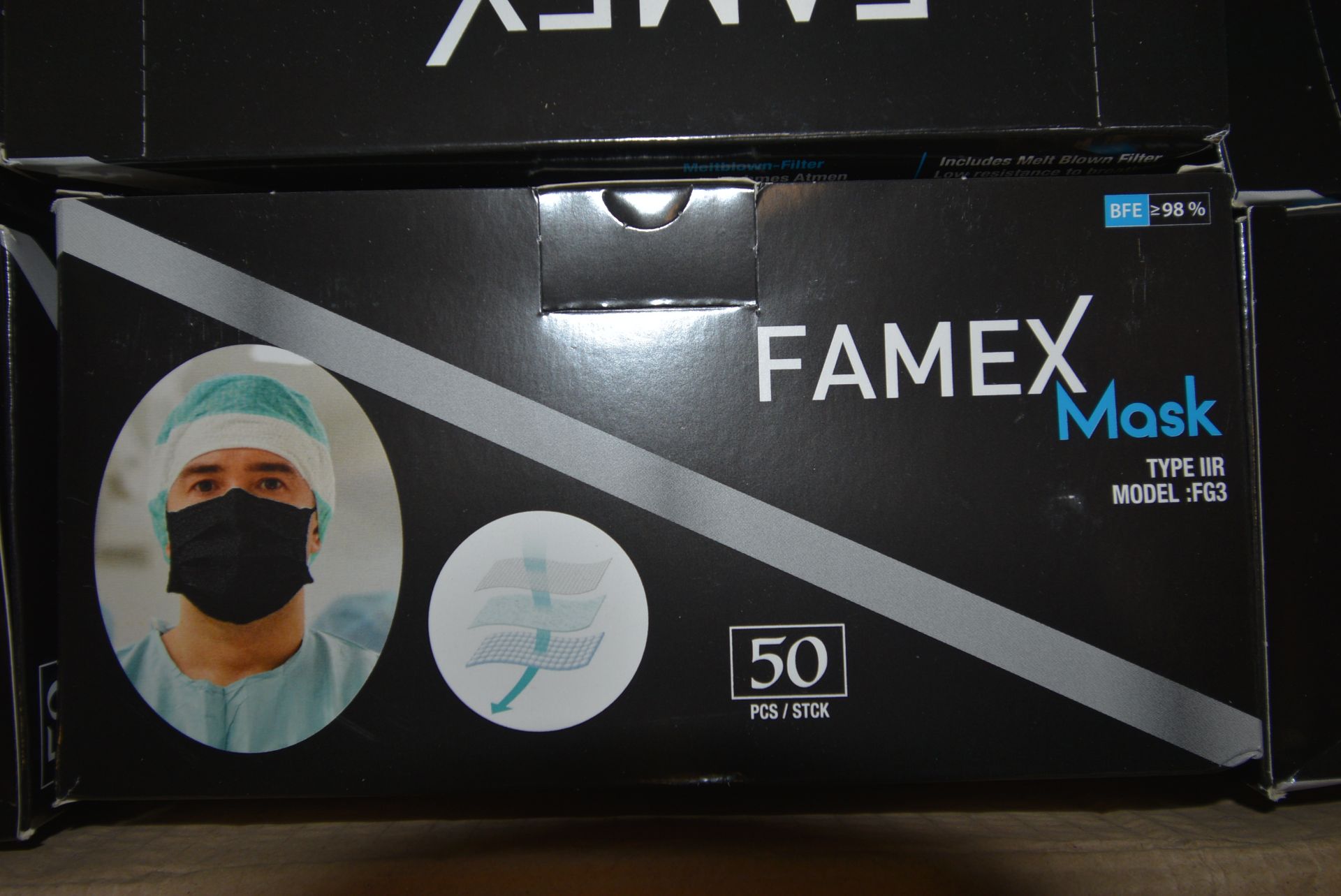 Thirty Boxes of 50 Famex Face Masks Type IIR Model - Bild 2 aus 2