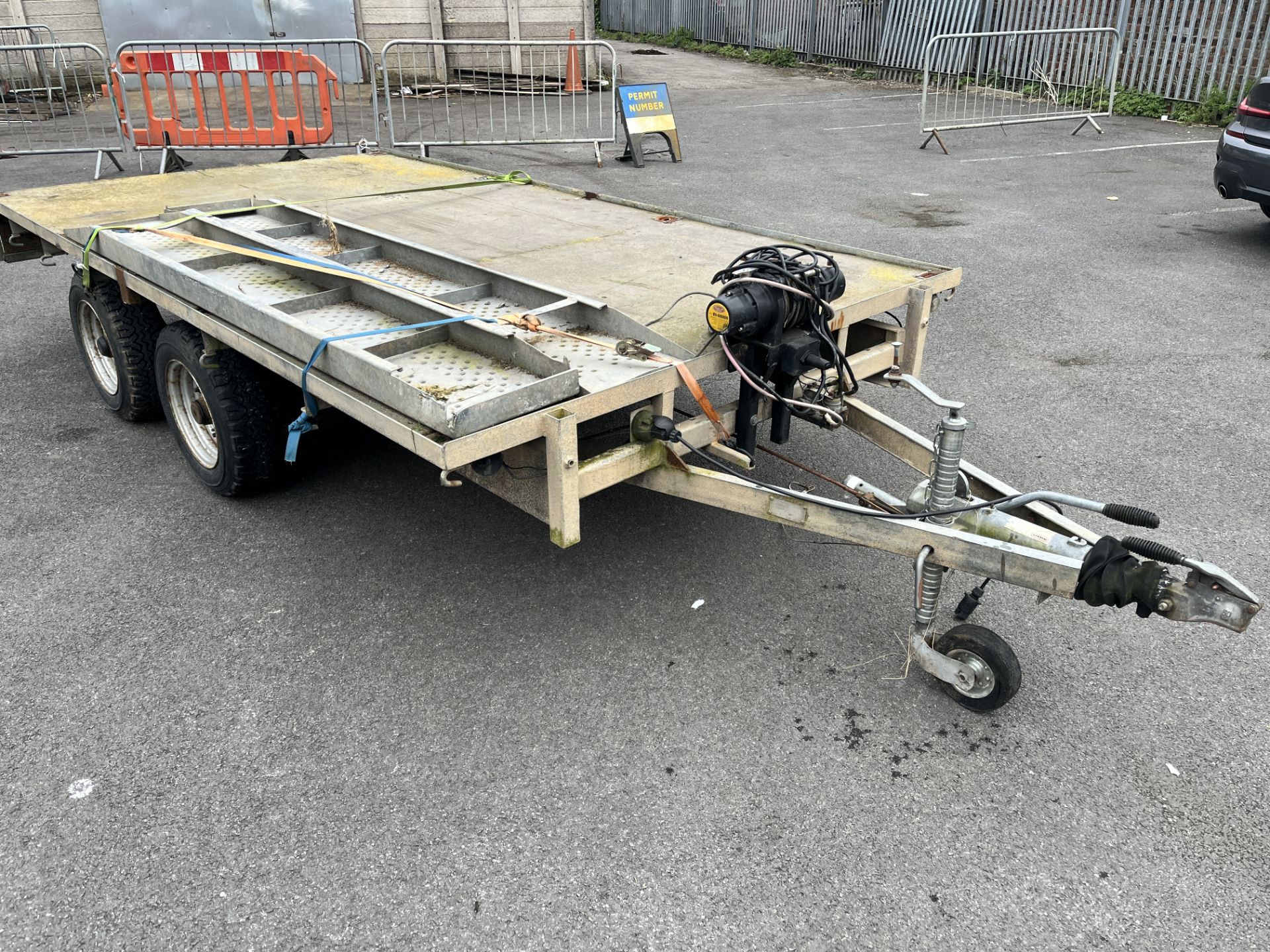 Ifor Williams Twin Axle Trailer with Ramp and Electric Winch on 50mm Ball Hitch