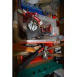 Two Boxes of Gardening Tools, Planers, Files, Spra