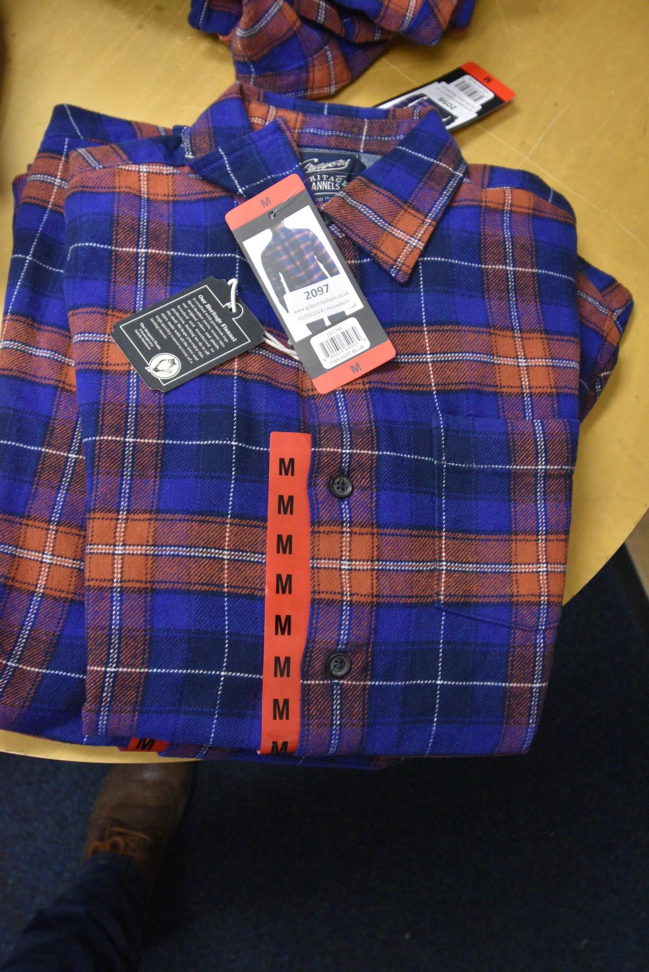 *Grayers Heritage Flannels Checked Shirt in Terracotta/Blue Size: M