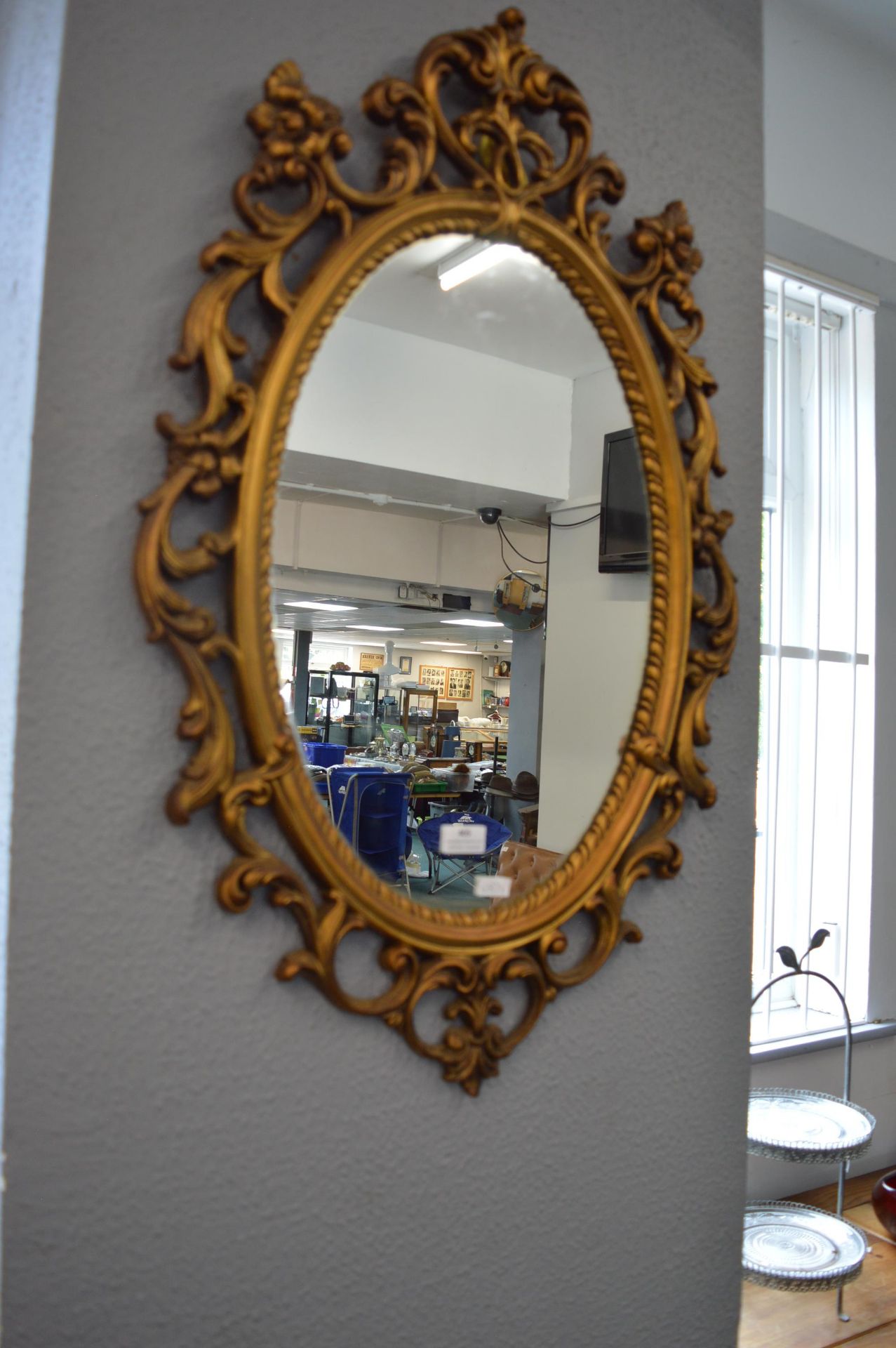 Gilt Framed Oval Mirror