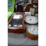 Assorted Clocks Including Seiko Quartz Pendulum Wa