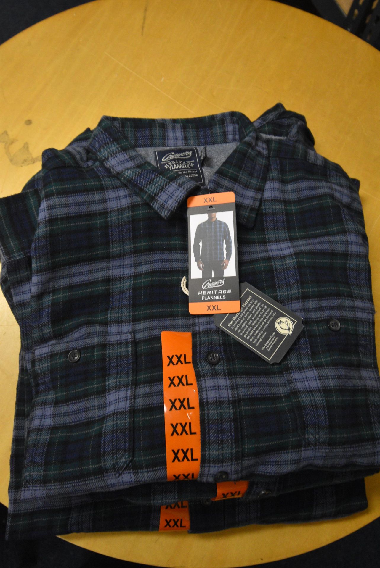 *Grayers Heritage Flannels Checked Shirt in Blue & Green Size: XXL