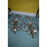 Two Wrought Iron Hanging Candle Lamps