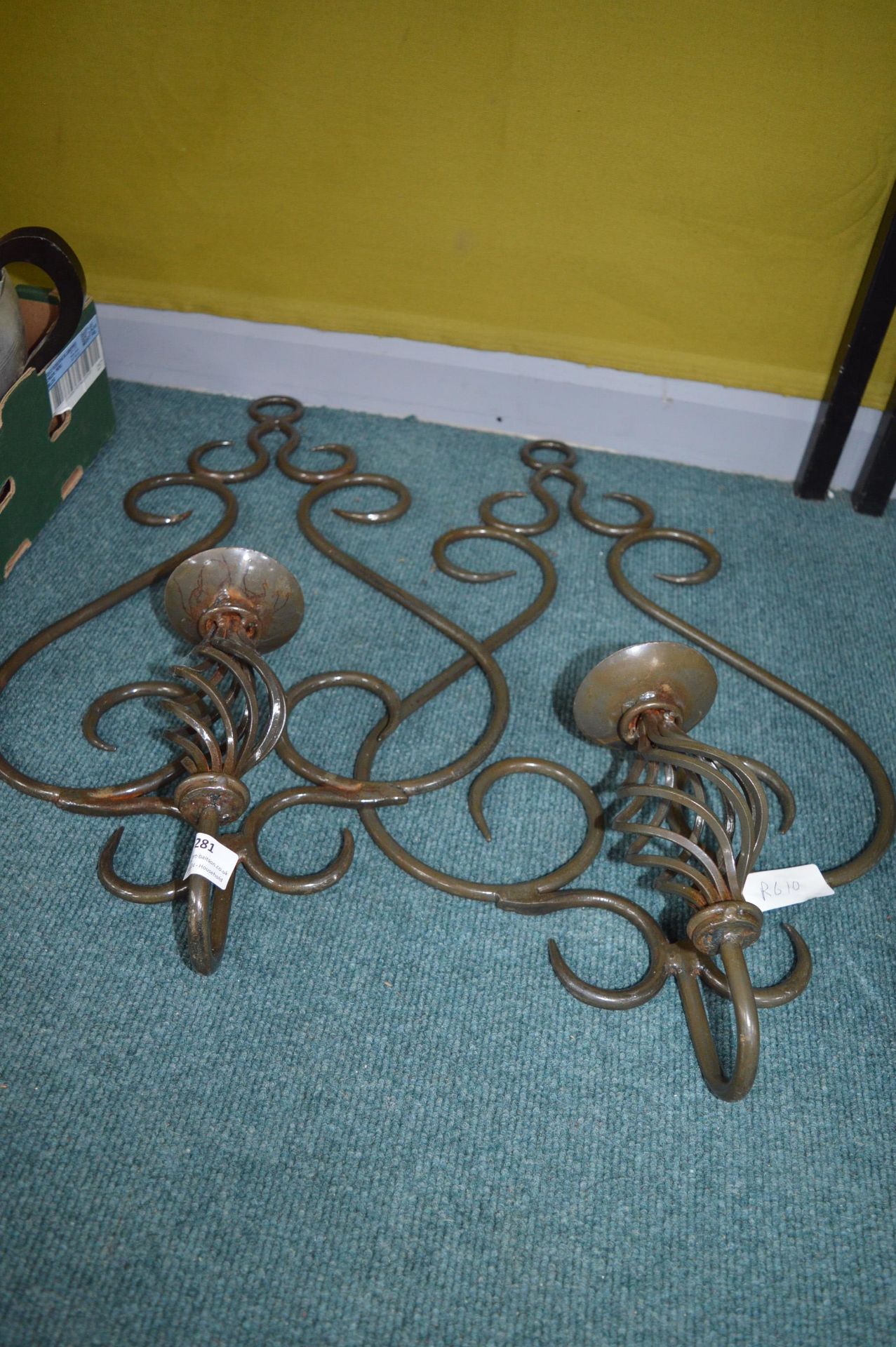 Two Wrought Iron Hanging Candle Lamps