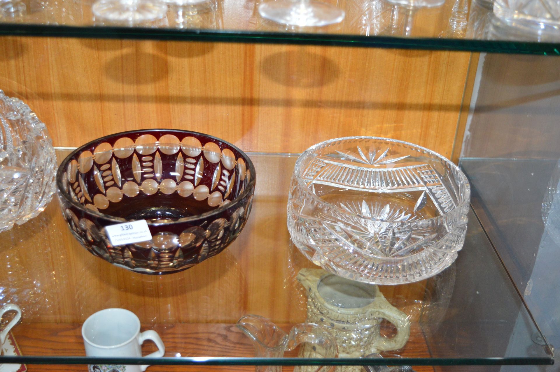 Four Cut Glass Lead Crystal Fruit Bowls