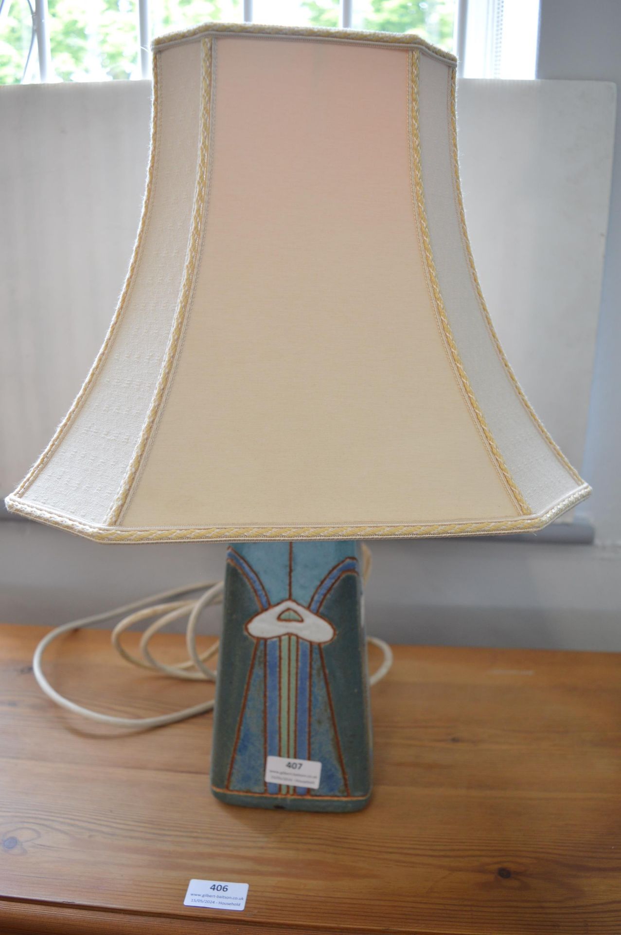 Art Nouveau Style Studio Pottery Table Lamp