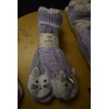 *Two Pairs of Jane & Bleaker Unicorn & Cat Slipper Socks