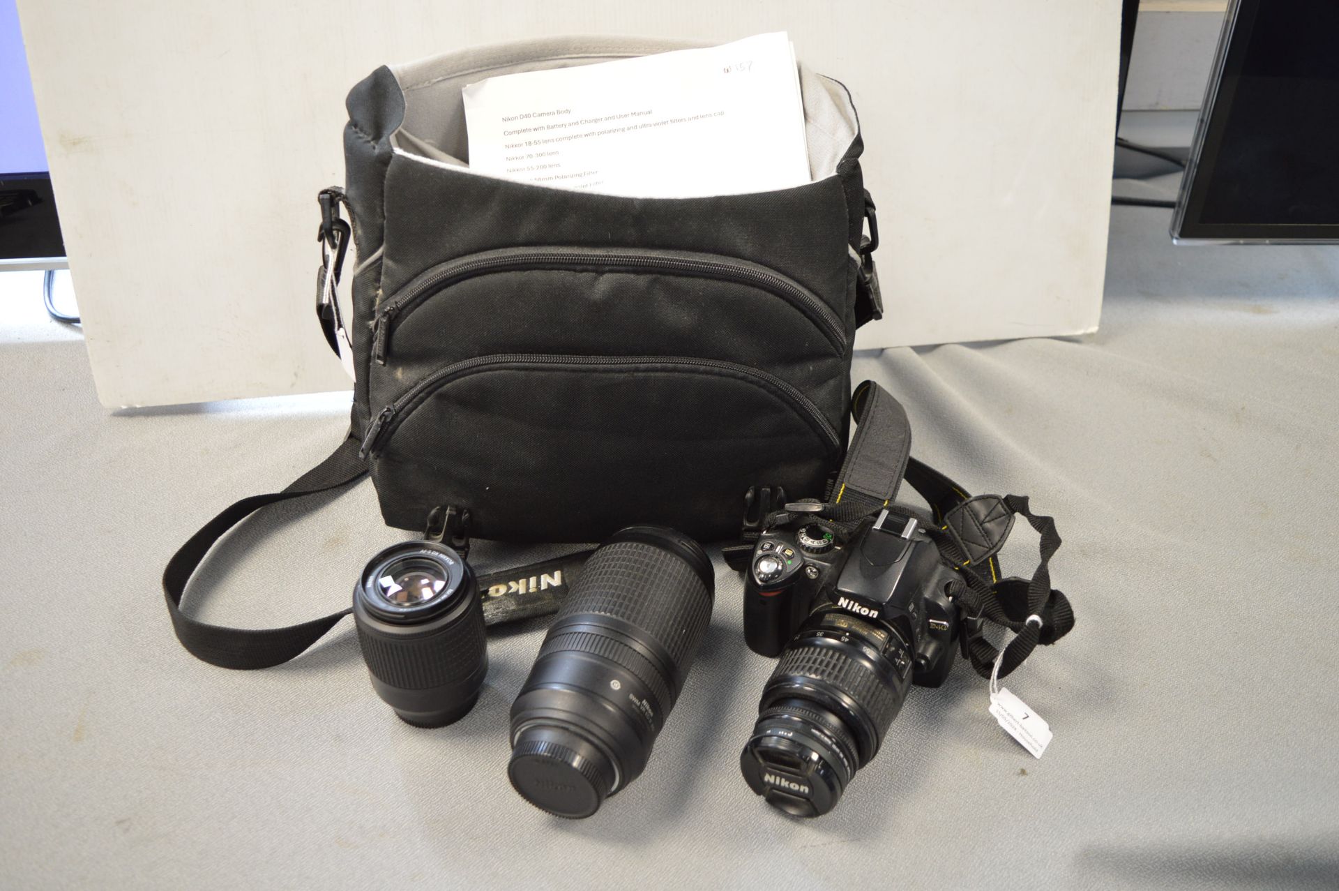 Nikon D40 Camera Body with Nikkor Lenses, Camera Bag, and Accessories
