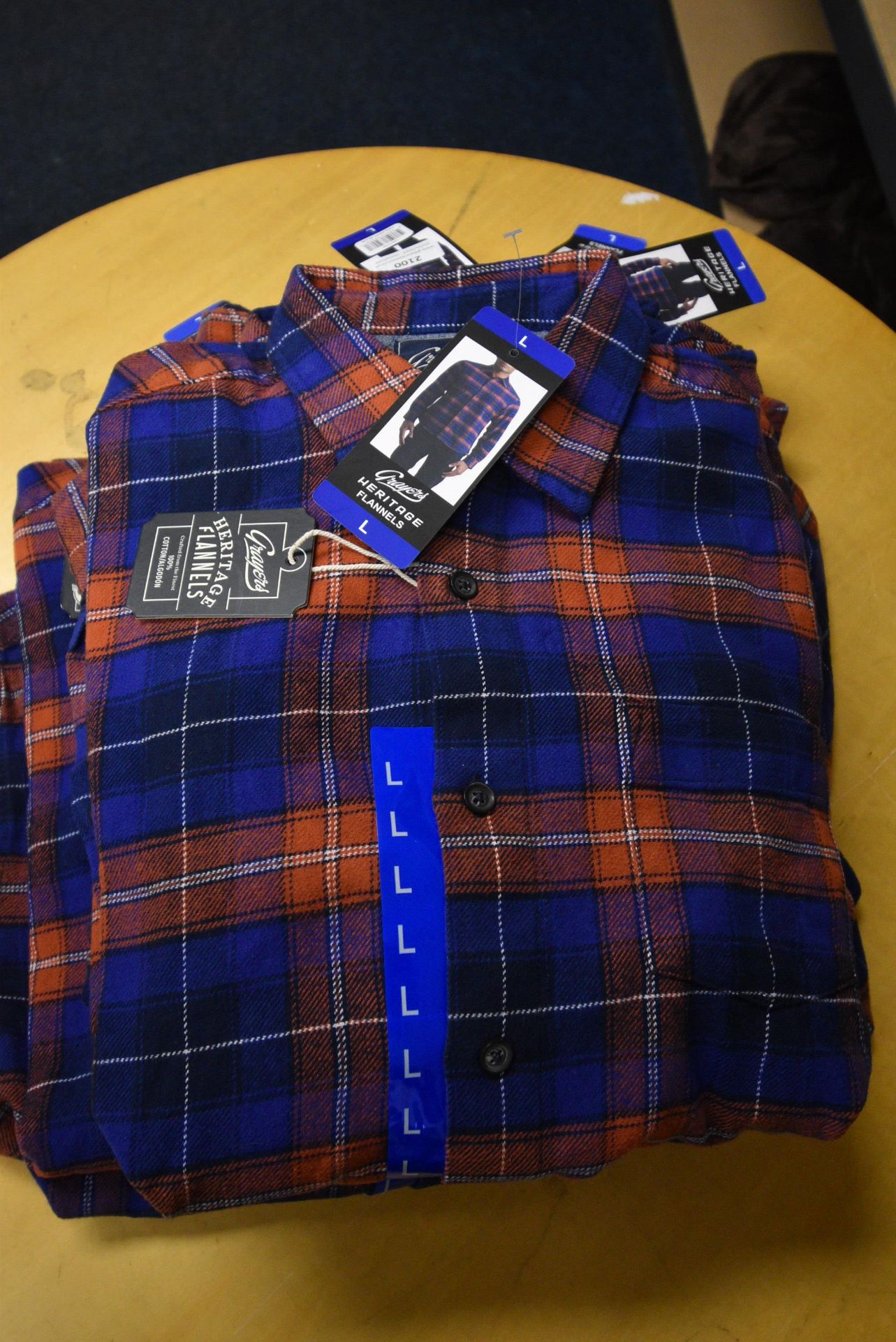 *Grayers Heritage Flannels Checked Shirt in Terracotta/Blue Size: L