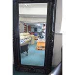 Large Decorative Black Framed Bevelled Edge Mirror