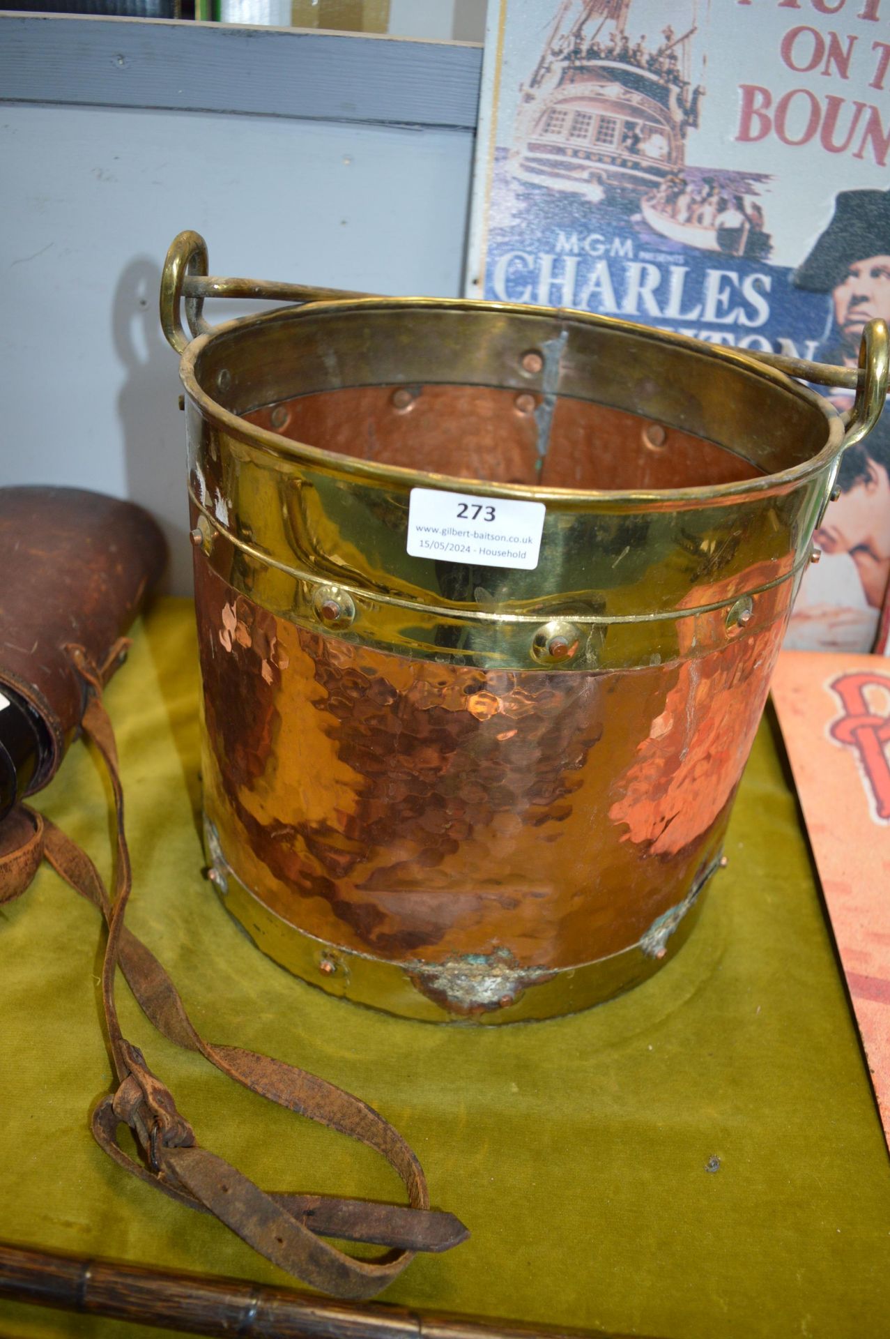 Brass and Copper Coal Bucket