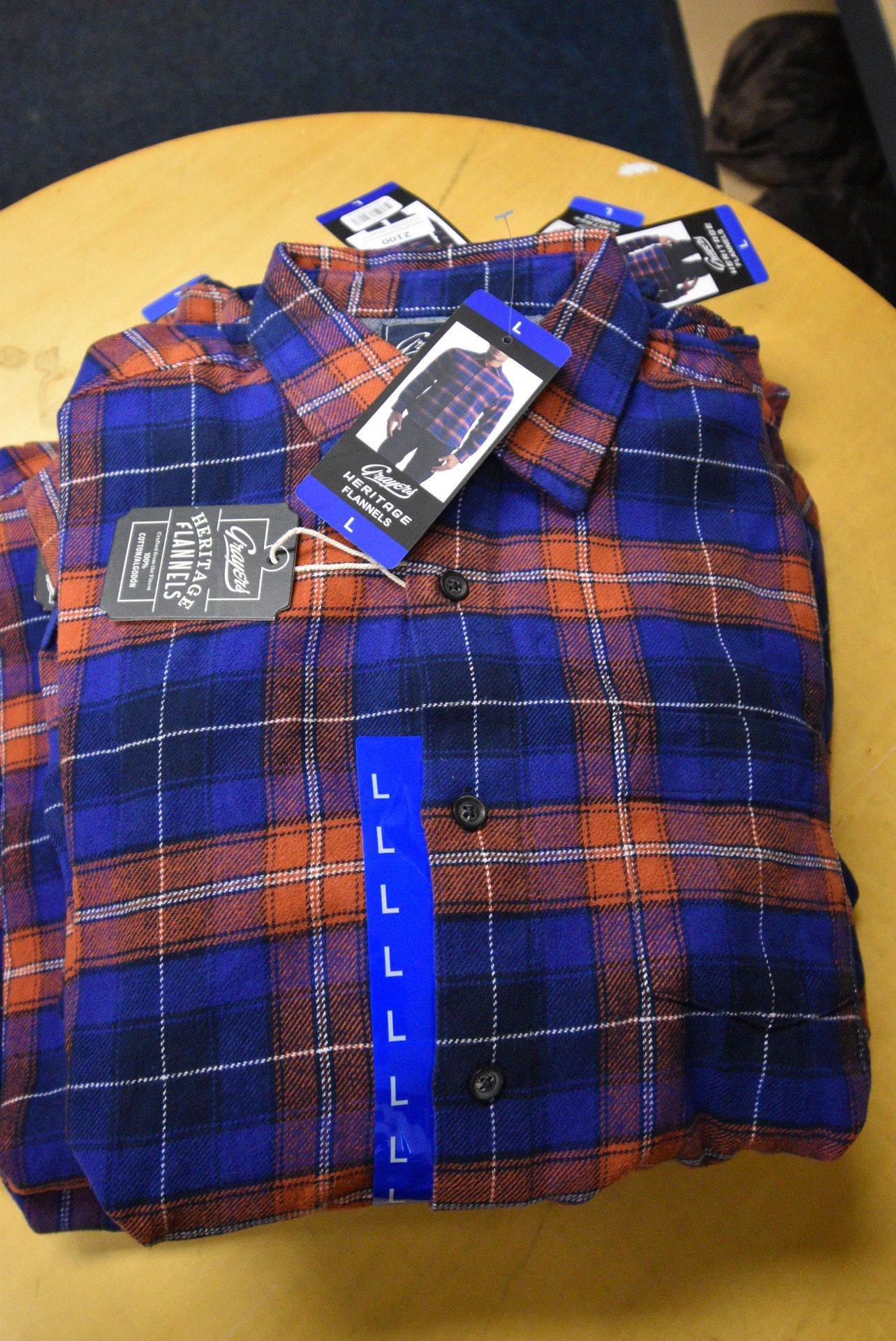 *Grayers Heritage Flannels Checked Shirt in Terracotta/Blue Size: L