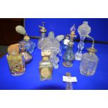 Twelve Vintage Glass Scent Bottles