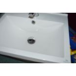 Porcelain Bathroom Sink with Mixer Tap