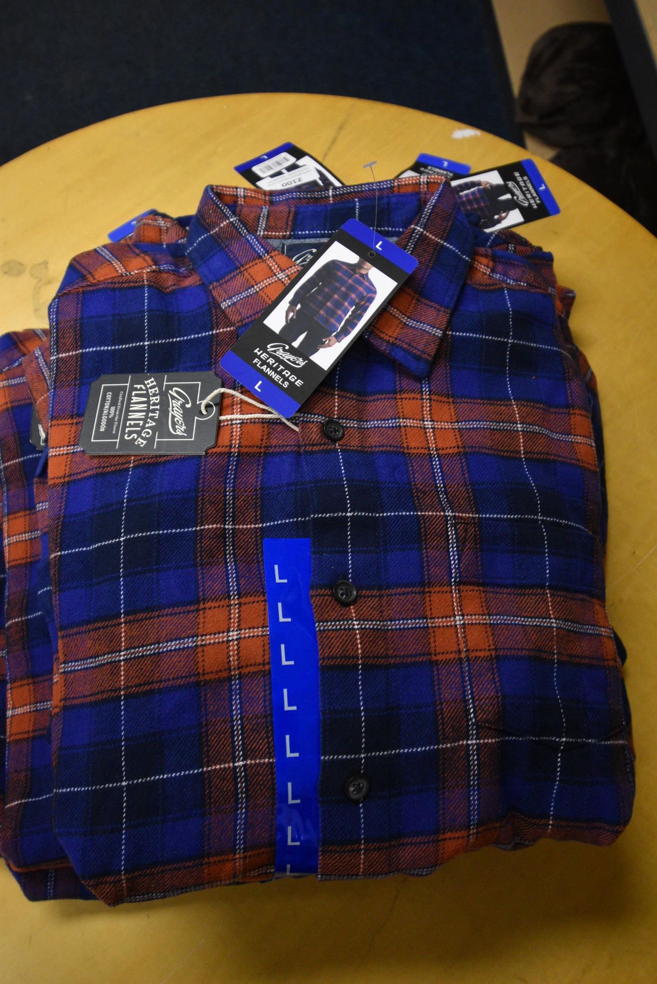 *Grayers Heritage Flannels Checked Shirt in Terracotta/Blue Size: L