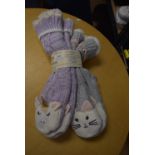 *Two Pairs of Jane & Bleecker Unicorn & Cat Slipper Socks